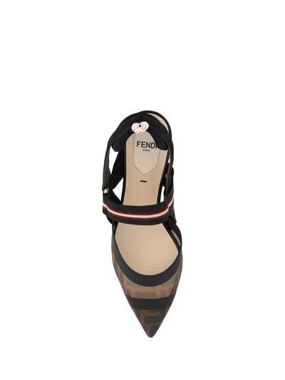 Shop Fendi Colibri Rete Pumps In Tab.m+n.bd.cr+ne Mil