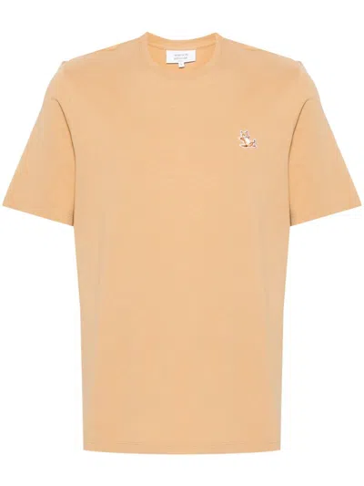 Shop Maison Kitsuné Maison Kitsune' T-shirts And Polos In Beige