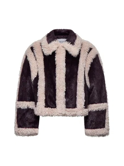 Stand Studio Cecilia Jacket In Dark Plum/dusty Pink