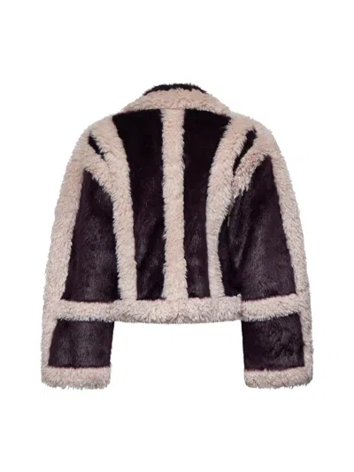Stand Studio Cecilia Jacket In Dark Plum/dusty Pink