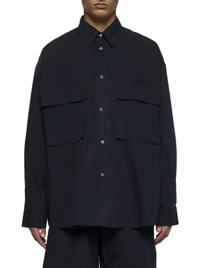 Shop Studio Nicholson Shirts In Black Ink