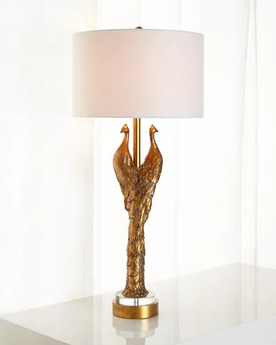 Couture Lamps Golden Peacock Lamp In Gold