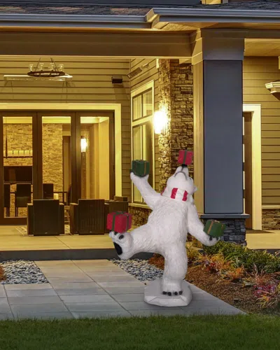Barcana 47" Juggling Bear With Gift Boxes In White