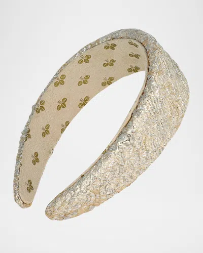 L. Erickson Usa Cici Metallic Wide Headband In Gold