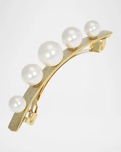 L. Erickson Usa Marseille Pearly Barrette In Gold Pearl