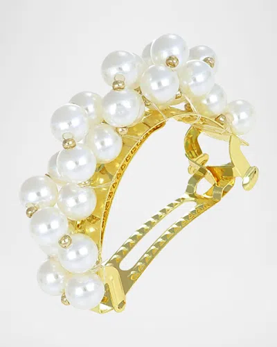 L. Erickson Usa Pandora Pearly Ponytail Barrette In Cream Pearl