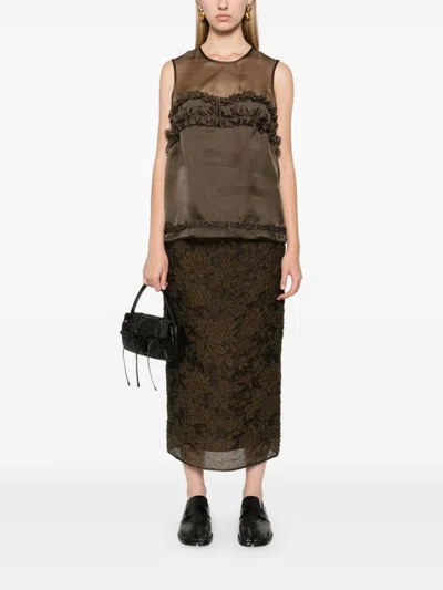 Cecilie Bahnsen Orietta Bluse In Braun