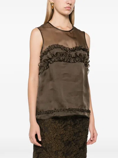 Cecilie Bahnsen Orietta Bluse In Braun