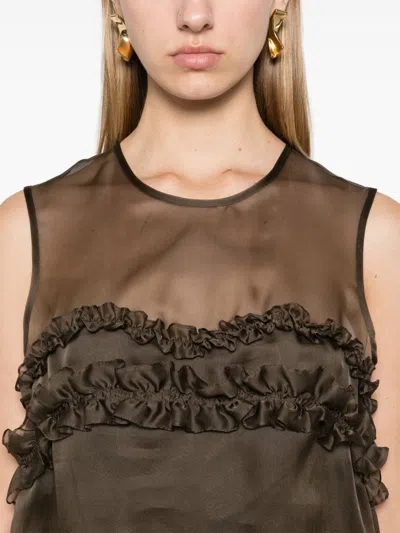 Cecilie Bahnsen Orietta Bluse In Braun