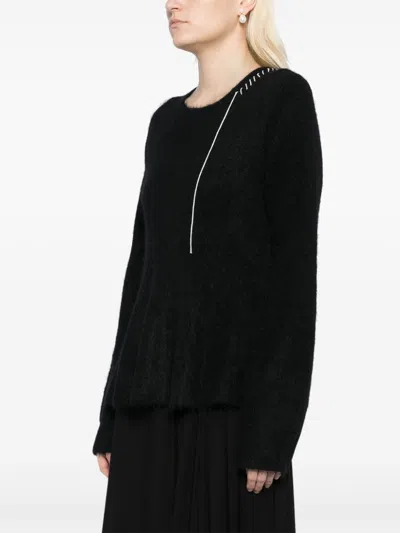 Yohji Yamamoto Pullover Mit Stickerei In Schwarz