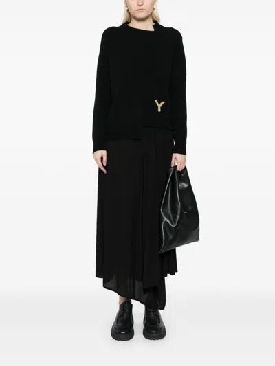Y's Asymmetrischer Pullover In Schwarz
