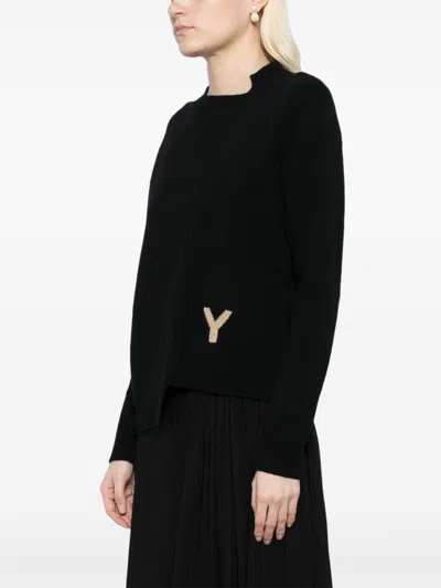 Y's Asymmetrischer Pullover In Schwarz