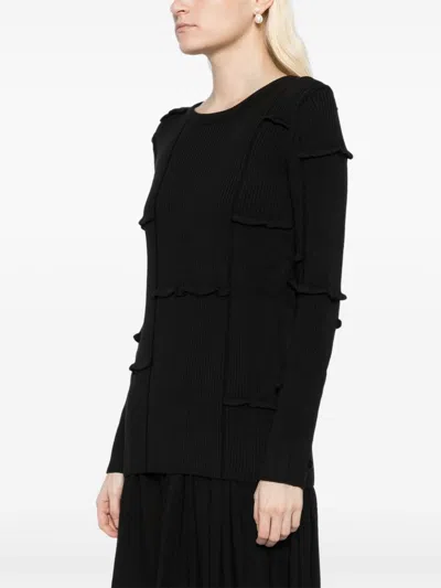 Y's Gerippter Pullover In Schwarz