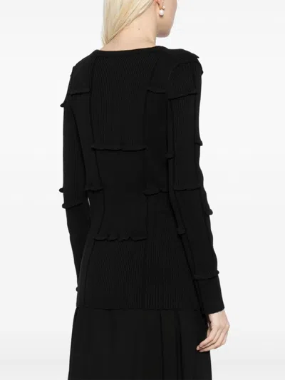 Y's Gerippter Pullover In Schwarz