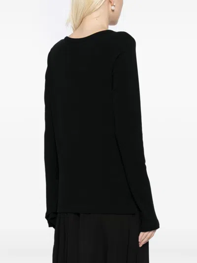 Shop Y's Asymmetric Long-sleeved T-shirt In Schwarz