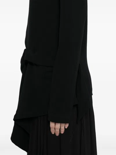 Y's Asymmetrisches Langarmshirt In Schwarz