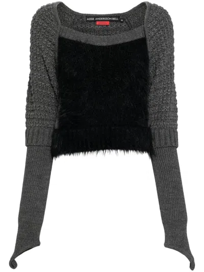 Andersson Bell Grob Gestricktes Oberteil Aus Faux Fur In Grau