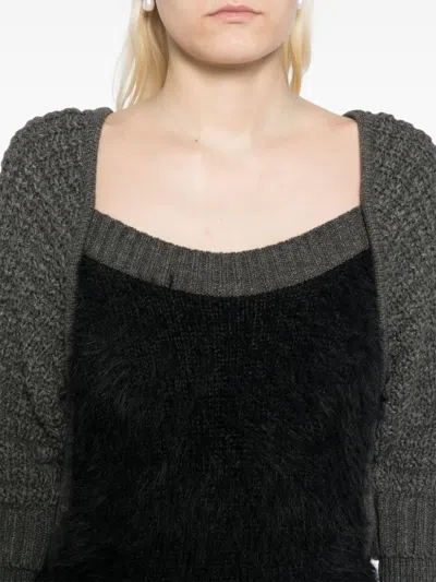 Andersson Bell Grob Gestricktes Oberteil Aus Faux Fur In Grau