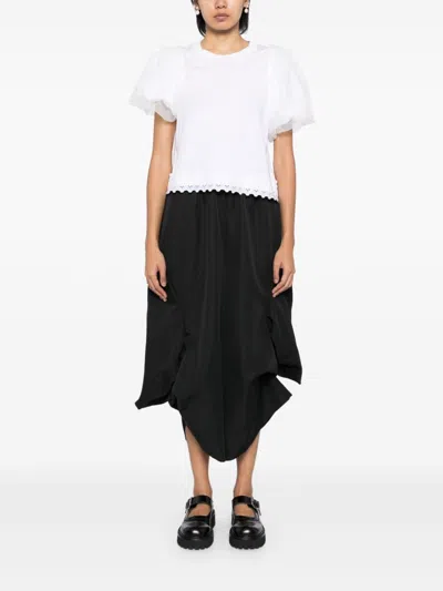 Shop Comme Des Garçons Asymmetric Palazzo Pants In Schwarz