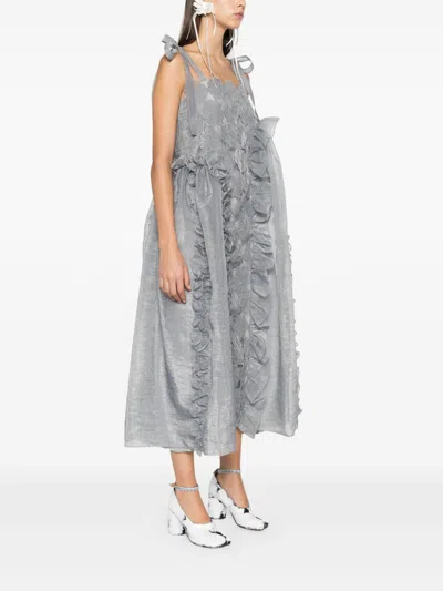 Shop Cecilie Bahnsen Oswald Midi Dress In Grau