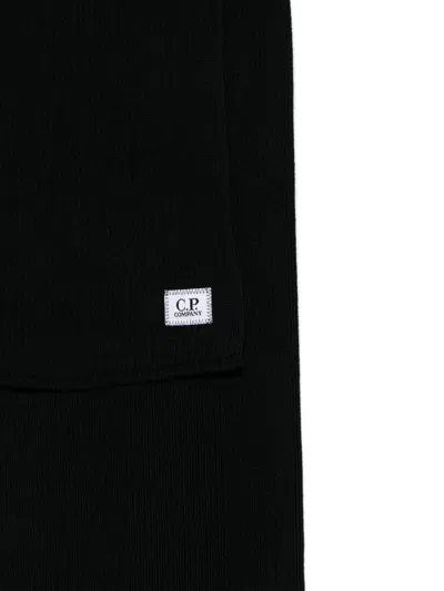 C.p. Company Ribbed-knit Scarf In Schwarz