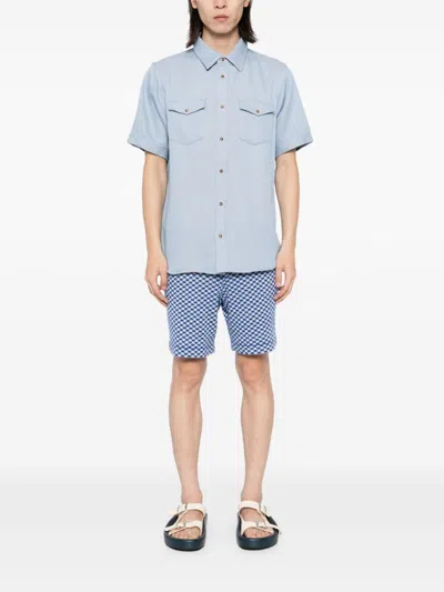 God's True Cashmere Segelshorts Mit Lapis-dot-jacquard In Blau