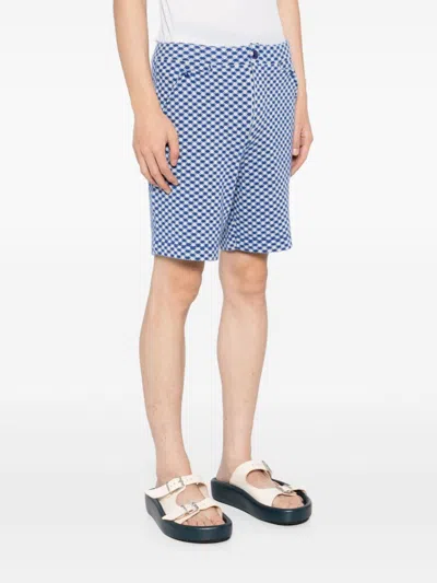 God's True Cashmere Segelshorts Mit Lapis-dot-jacquard In Blau