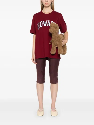 Wales Bonner Bordeaux Cotton Howard T-shirt In Brown