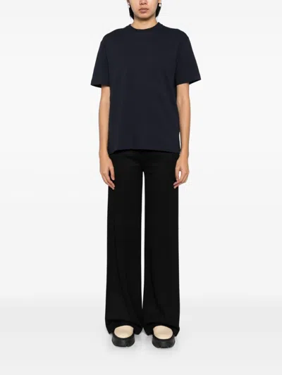 Jil Sander T-shirt Mit Logo-stickerei In Blau