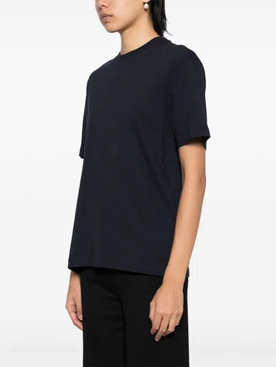 Jil Sander T-shirt Mit Logo-stickerei In Blau