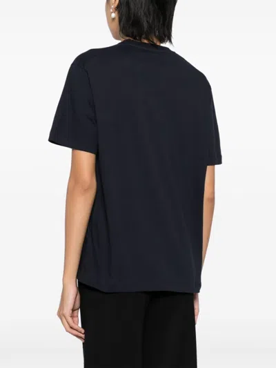 Jil Sander T-shirt Mit Logo-stickerei In Blau