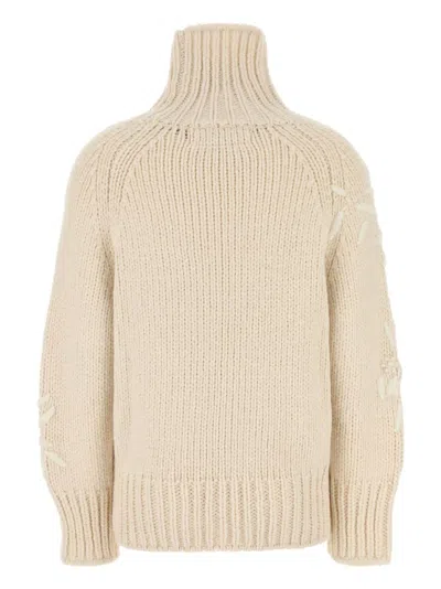 Ermanno Scervino Embroidered Alpaca-blend Jumper In Nude