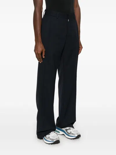 Fendi Pleat-detail Trousers In Blau
