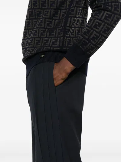 Fendi Pleat-detail Trousers In Blau