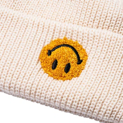 Market Smiley Upside Down Beanie In Ecru