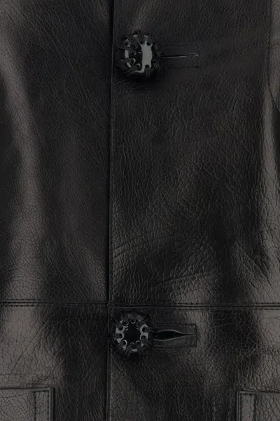 Namacheko Giacca In Pelle Nera  Uomo