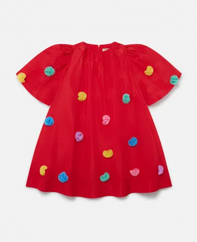 Stella Mccartney Fluffy Tassel Short-sleeve Dress In Red