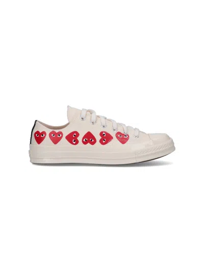 Comme Des Garçons Play Low "multi Hearts" Sneakers In White