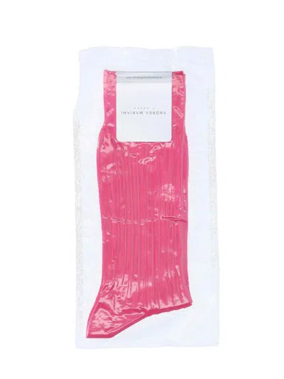 Andrea Mariani Ribbed Socks In Pink