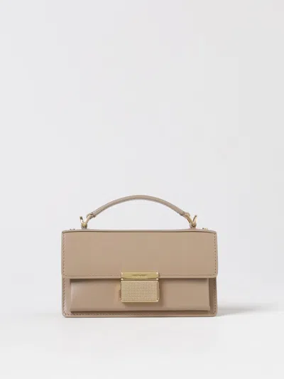 Golden Goose Deluxe Brand Structured Handbag With Gold-tone Clasp And Versatile Straps In Dark