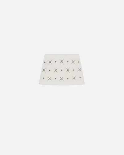 Pinko Embellished Double-layer Mini Skirt In Snow White
