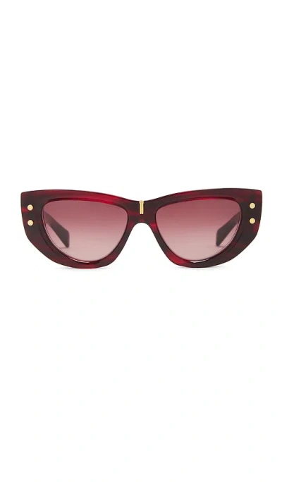 Shop Balmain B-muse Sunglasses In Red Swirl & Gold