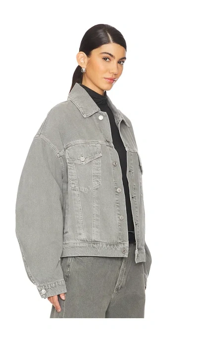 Agolde Womens  Dalton Balloon Buttoned-pockets Relaxed-fit Regenerative-denim Jacket In 美元