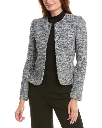 Elie Tahari The Charise Tweed Peplum Jacket In Black