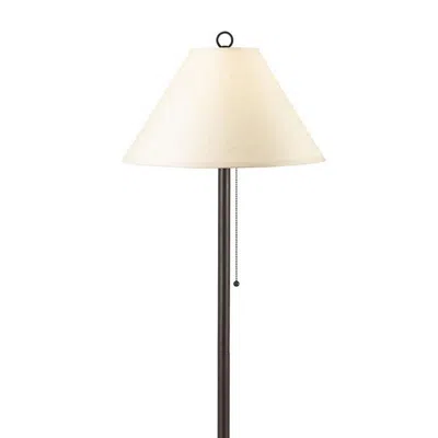 Furnizzeme Metal Floor Lamp With Pull Chain Switch And Paper Shade, Off White And Black