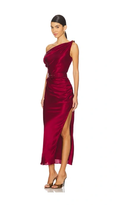 Nicholas Halle Off The Shoulder Dress In Bordeaux In 波尔多红葡萄酒色