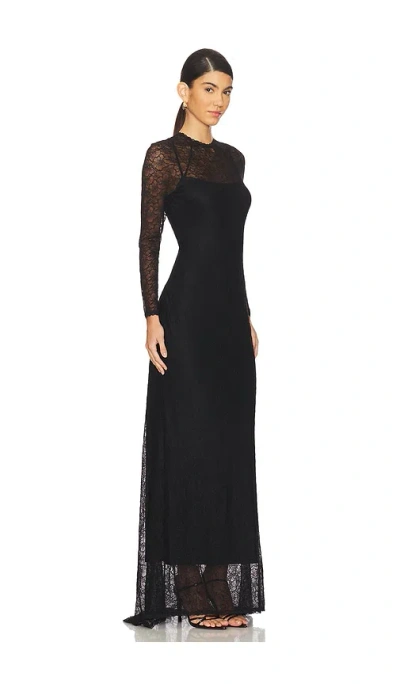 Simkhai Stacy Longsleeve Gown In 黑色
