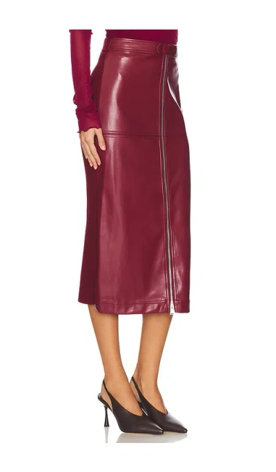 Simkhai Bianca Midi Skirt Oxblood In 深红色