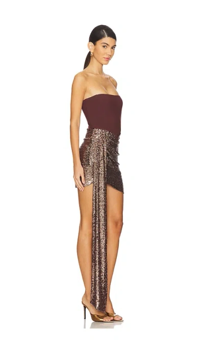 Nookie Monet Mini Dress In Cocoa & Copper