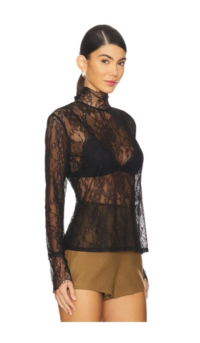 Nonchalant Label Mary Lace Top In 黑色